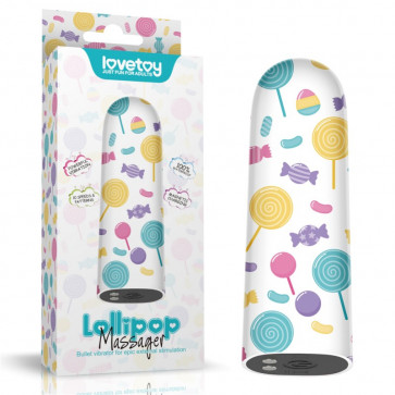 Компактний вібратор із принтом Rechargeable Lollipop Massager