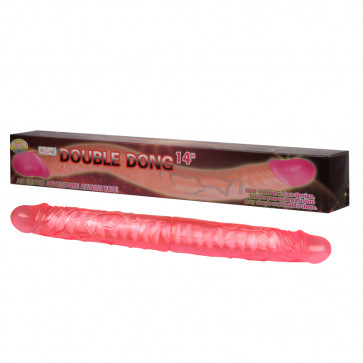 Двосторонній фалоімітатор - Elastic Jelly Double Dong Pink, 36 см