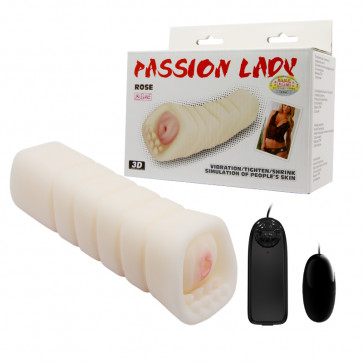 Піхва мастурбатора - Passion Lady Attached Vibrating Egg, Tighten, Shrink, 2 батарейки AA, TPR, Whit