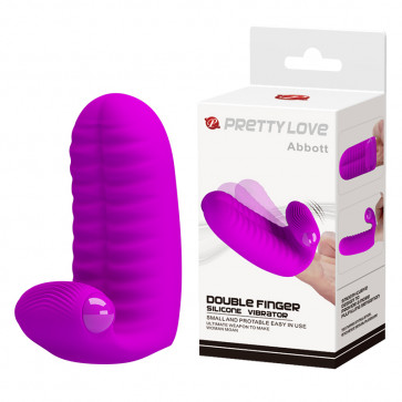 Насадка на палець - Pretty Love Abbott Double finger Silicone Vibrator Pink