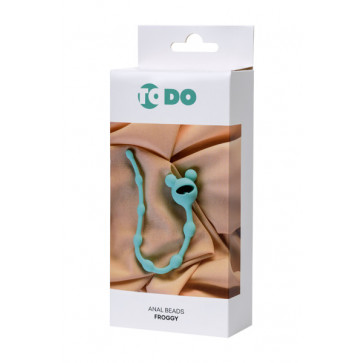 Анальний ланцюжок ToDo By Toyfa Froggy, силікон, м'ятний, 27,4 см, ø 1,4 см
