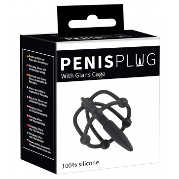 Стимулятор уретри - Penis Plug with Glans Cage