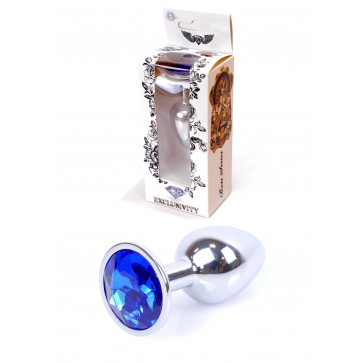 Анальна пробка - Jewellery Silver Plug Dark Blue