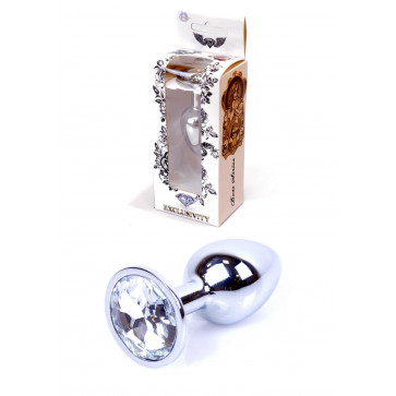 Анальна пробка - Jewellery Silver Plug Clear