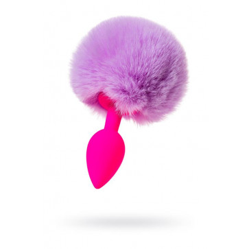 Анальна втулка з хвостом Todo By Toyfa Sweet Bunny, силікон, рожево-фіолетовий, 13 см, ø 2,8 см