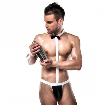 Чоловічий еротичний костюм офіціанта Passion 021 BODY L/XL: дуже відверте боді.