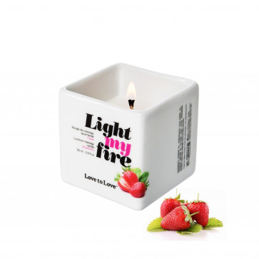 Масажна свічка Love To Love LIGHT MY FIRE Strawberry (80 мл) без парабенів та консервантів