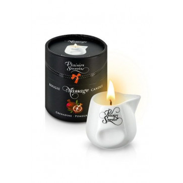 Масажна свічка Plaisirs Secrets Pomegranate (80 мл) подарункова упаковка, керамічна посудина