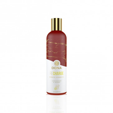 Масажна олія DONA Recharge - Lemongrass & Ginger Essential Massage Oil (120 мл)