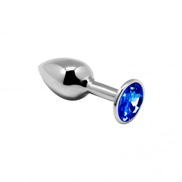 Металева анальна пробка із кристалом Alive Mini Metal Butt Plug Blue S