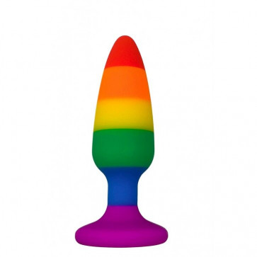 Анальна пробка Wooomy Hiperloo Silicone Rainbow Plug M