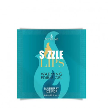 Пробник массажного геля Sensuva - Sizzle Lips Blueberry Ice Pop (6 мл)