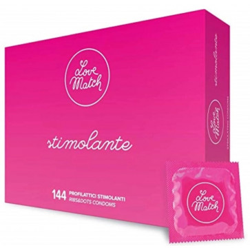 Стимулирующие презервативы с ребристой структурой Love Match - Stimolante, №144