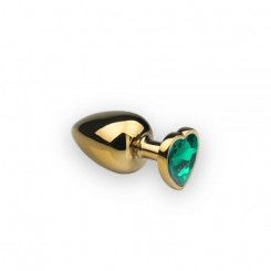 Анальний корок, Gold Heart Emerald, L