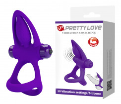 Эрекционное вибро кольцо Pretty Love - Vibration Cock Ring, 10 vibration functions, BI-210306