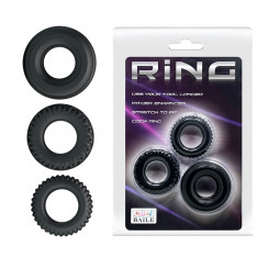 Ерекційні кільця - Ring set 3 pcs Black