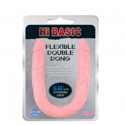 Двосторонній фалоімітатор - Hi Basic Jelly Flexible Double Dong flesh