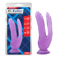 Подвійний фалоімітатор - Hi-Rubber 8" Double Dildo Purple