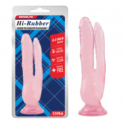Подвійний фалоімітатор - Hi-Rubber 8" Double Dildo Pink