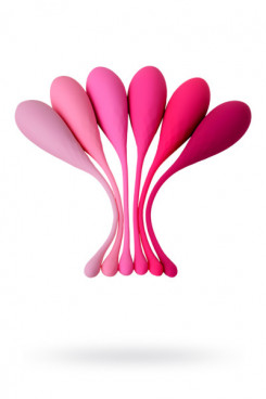 Набір вагінальних кульок Eromantica K-Rose, рожевий, силікон, 6 шт.