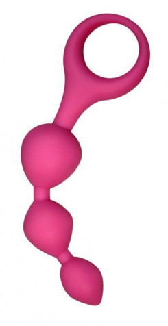 Анальні кульки Alive Triball Pink, силікон, макс. діаметр 2см