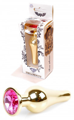 Анальна пробка Boss Series - Jewellery Gold BUTT PLUG Pink, BS6400062