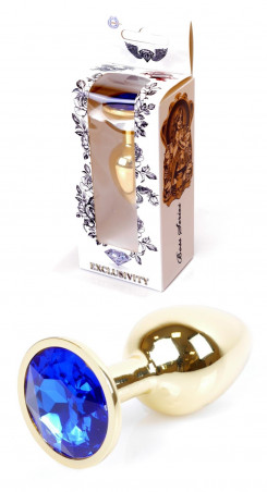 Анальна пробка Boss Series - Jewellery Gold PLUG Dark Blue S, BS6400023