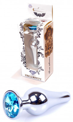 Анальна пробка Boss Series - Jewellery Silver BUTT PLUG Light Blue, BS6400076