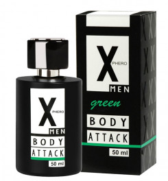 Духи з феромонами для чоловіків X phero Men Green Body Attack, 50 ml