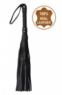 Флоггер из натуральной кожи Flirty Leather - Black, BG-00005