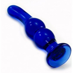 Синя анальна іграшка зі скла