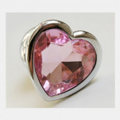 Анальна пробка серця, з світло-рожевим камінчиком, розмір М