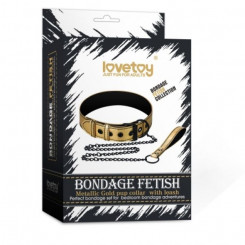 Золотичний нашийник Bondage Fetish Metallic Gold Pup Collar With Leash