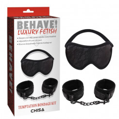 Чорний набір з маски та наручників Temptation Bondage Kit
