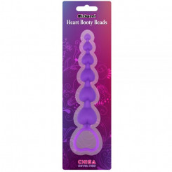 Анальна пробка з кульками пурпурна Heart Booty Beads