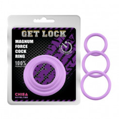 Эрекционные кольца разного размера сиреневые Magnum Force Cock Ring