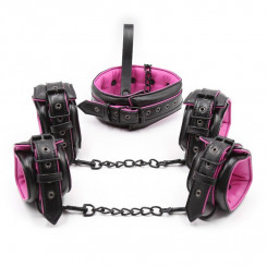 Набір для бондажу чорно-рожевий Black and Fuchsia Bondage Kit 3 Pieces