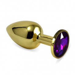 Золотая анальная пробка с фиолетовым камнем Rosebud Anal Plug Medium