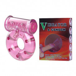 Кільце з вібрацією та презервативом "Vibrator & condom" BI-010081
