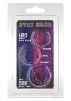 Набір із 3 шт ерекційних кілець STAY HARD - Three Rings Purple, 35500-PURPLE