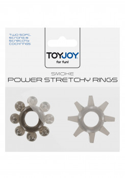 Набір з 2 кілець для пеніса Toy Joy - Power Stretchy Rings 2pcs Grey, 10459-GREY