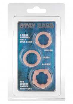 Набір із 3 шт ерекційних кілець STAY HARD - Three Rings Skin, 35500-SKIN