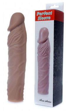 Насадка презерватив подовжує Boss Series - Perfect Sleeve Mulatto (extends 7 cm), BS6700097
