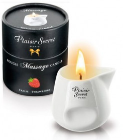 Масажна свічка - Plaisirs Secrets Massage Candle Strawberry, 80 мл