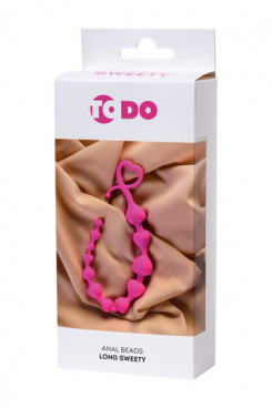 Анальний ланцюжок ToDo By Toyfa Long Sweety, силікон, рожевий, 34 см, ø 2,7 см
