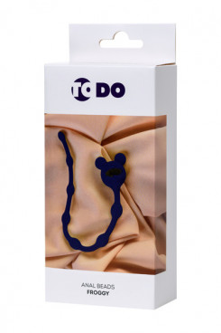 Анальний ланцюжок ToDo By Toyfa Froggy, силікон, синій, 27,4 см, ø 1,4 см