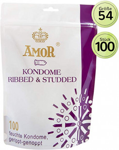 Презервативи - Amor Ribbed & Studded, 100 шт.