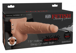 Страпон - Fetish Fantasy Hollow Squirting Strap on With Balls, 7,5"