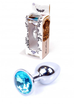 Анальна пробка - Jewellery Silver Plug Light Blue