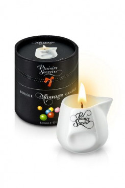 Масажна свічка Plaisirs Secrets Bubble Gum (80 мл) подарункова упаковка, керамічна посудина